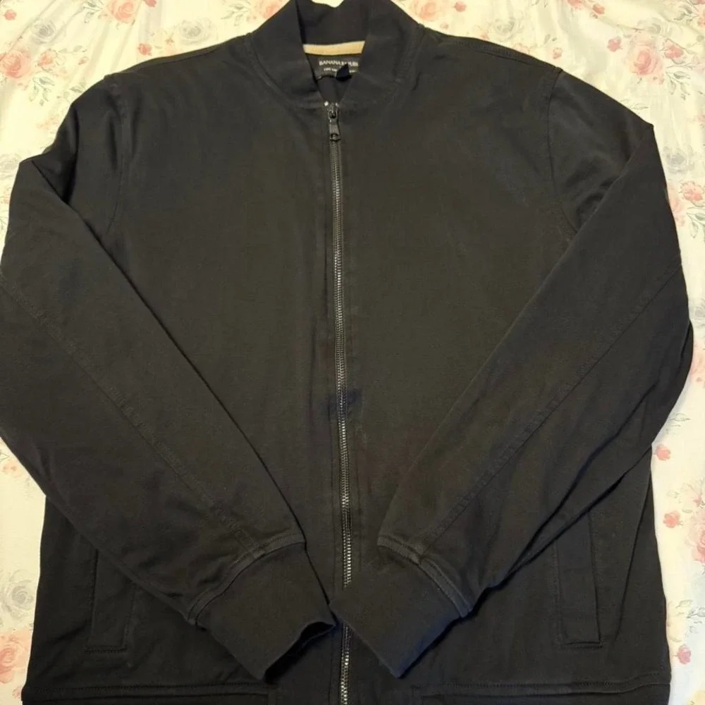 Banana Republic Luxe Touch Performance Zip Jacket Men's Size M Black‎